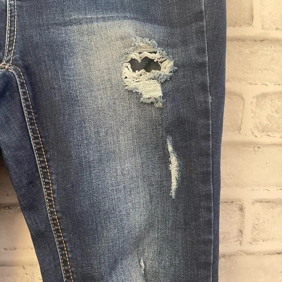 Women’s Junior’s Wax Jean dark wash distressed ankle jeans Size 7 - Picture 4 of 8